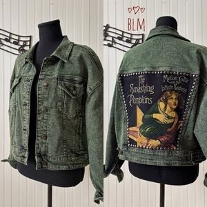 Smashing pumpkins acid wash denim jacket